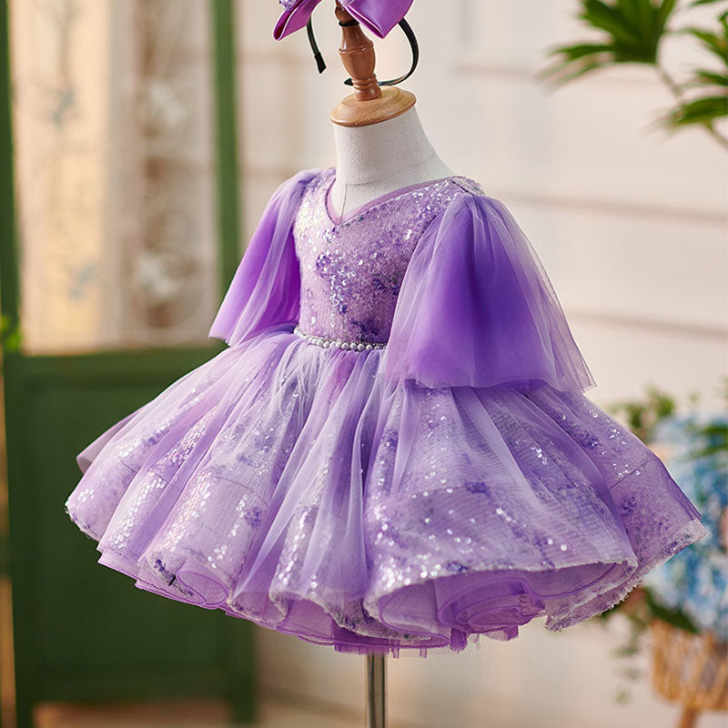 Floryme Princess Tulle Sequins Knee-length Toddler Birthday Dress