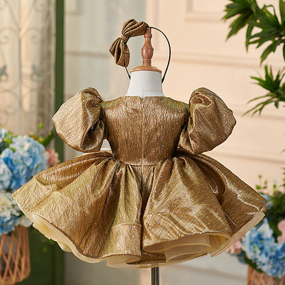 Floryme Embroidery 3D-Flower Knee-length Toddler Birthday Dress