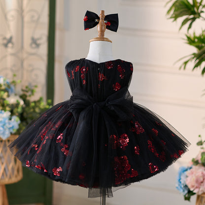 Floryme Princess Tulle Knee-length Baby Girl Birthday Dress