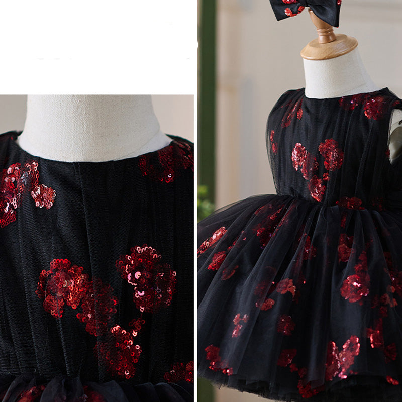 Floryme Princess Tulle Knee-length Baby Girl Birthday Dress