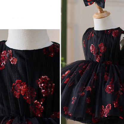 Floryme Princess Tulle Knee-length Baby Girl Birthday Dress