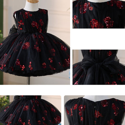 Floryme Princess Tulle Knee-length Baby Girl Birthday Dress