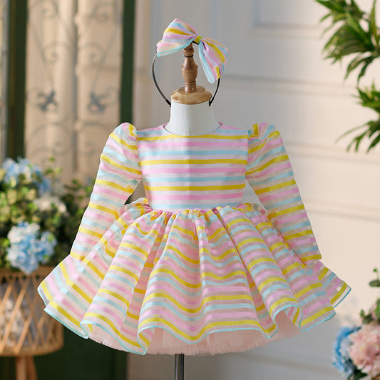 Floryme rincess Organza Knee-length Baby Girl Birthday Dress