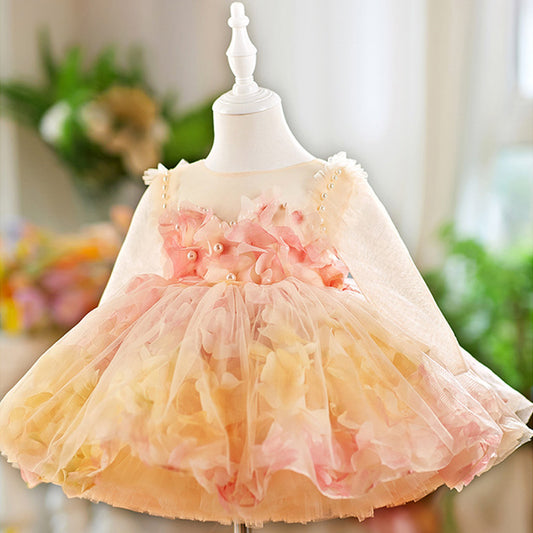 Floryme PrincessTulle Knee-length Toddler Birthday Dress\