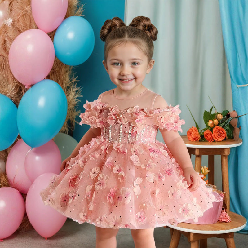 Floryme Princess Knee-length Toddler Birthday Dress