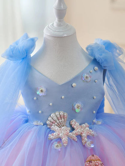 Floryme Satin/Tulle Knee-length Baby Girl Birthday Dress, Pageant & Themed Party Gown