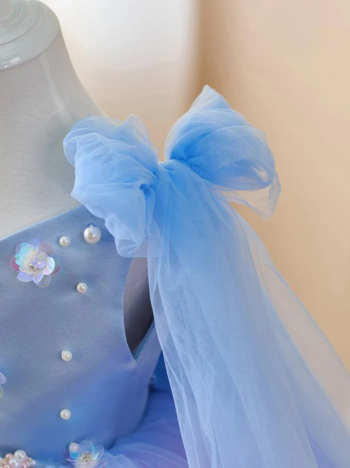 Floryme Satin/Tulle Knee-length Baby Girl Birthday Dress, Pageant & Themed Party Gown