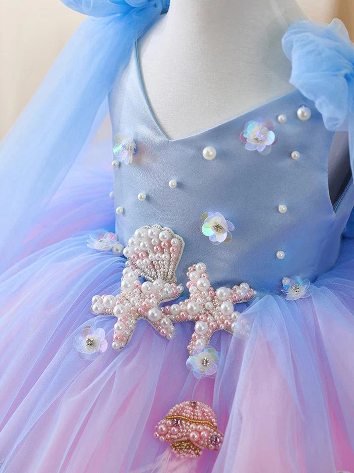 Floryme Satin/Tulle Knee-length Baby Girl Birthday Dress, Pageant & Themed Party Gown