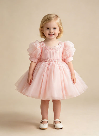 Floryme Tutu Organza Dress for Birthday Party & Flower Girl