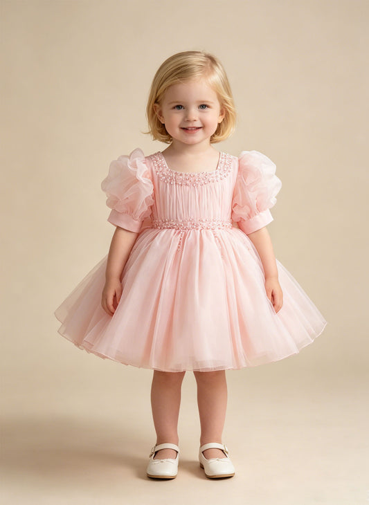 Floryme Tutu Organza Dress for Birthday Party & Flower Girl